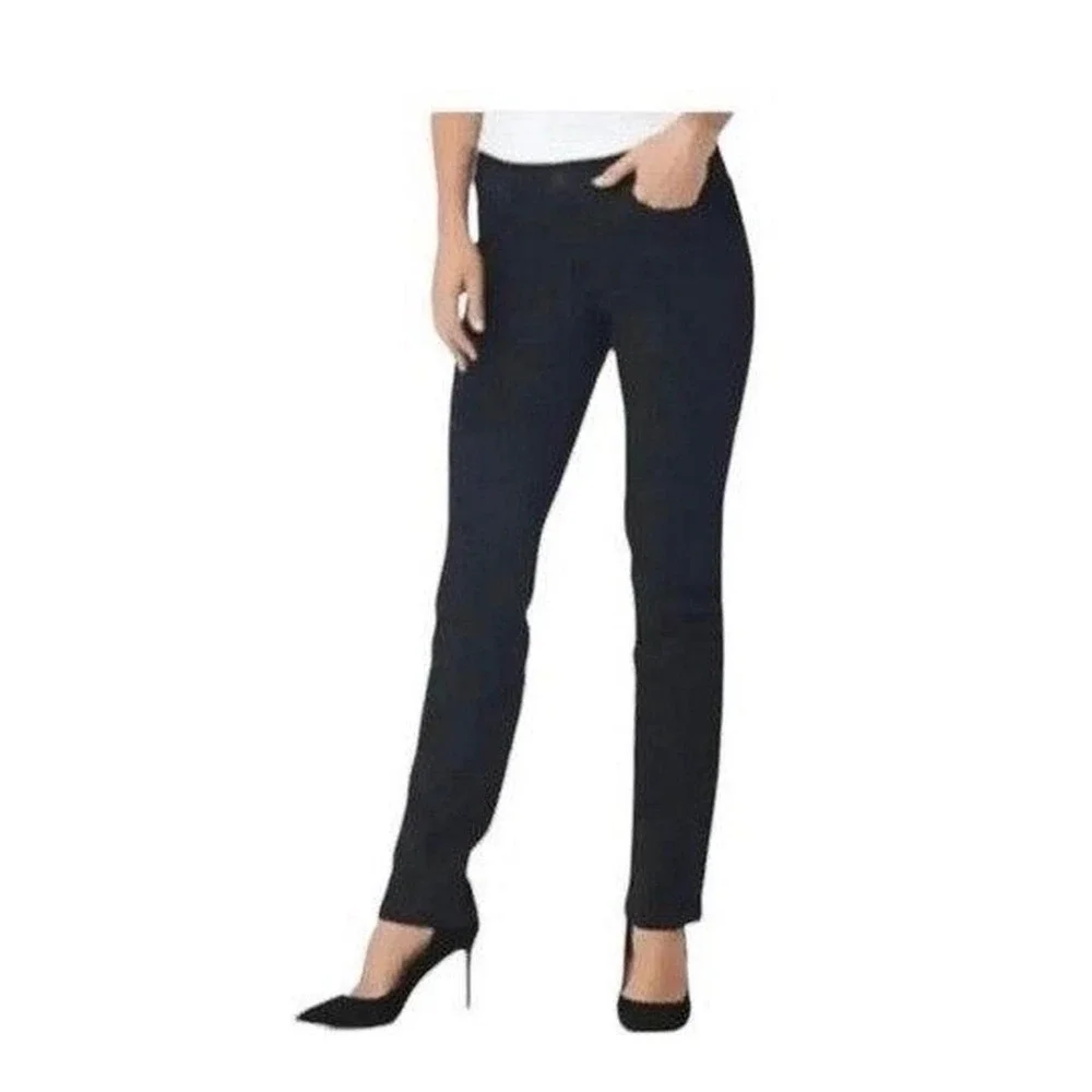 Kut from the Kloth Stevie Pants Womens 12 Black Straight Leg Stretch Denim